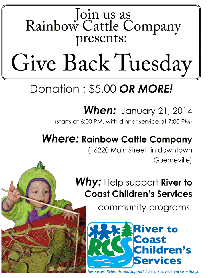 Give Back Tuesday January 21 2104