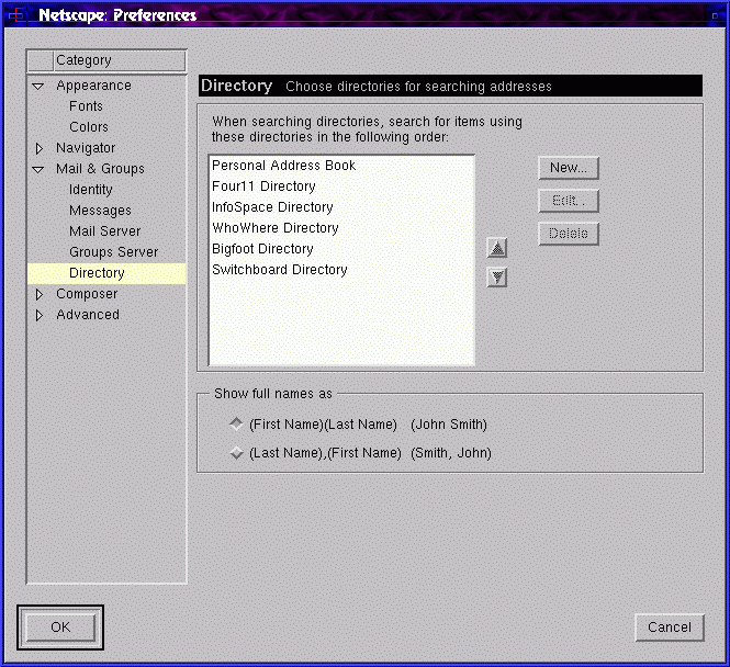 Communicator: Mail & Groups: Directory