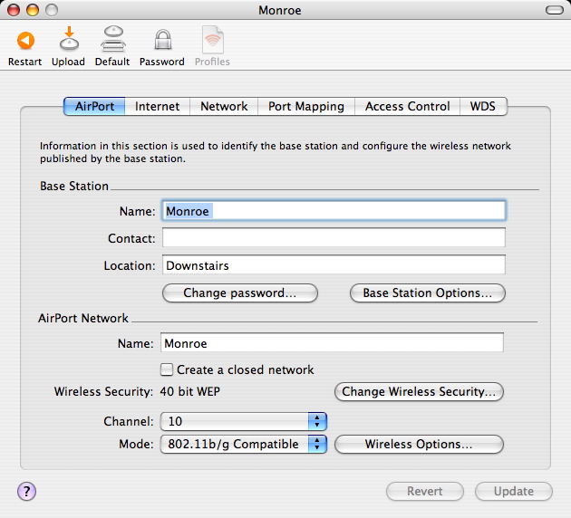 airport extreme setup. AirPort Extreme settings for
