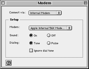 Configure the modem according to the settings for the make and model of your computer.
