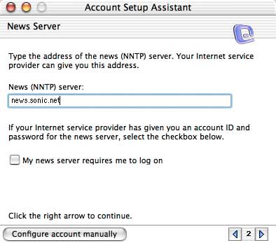 Enter the NNTP server name.