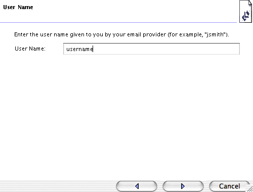Enter your Sonic.net username in the field provided