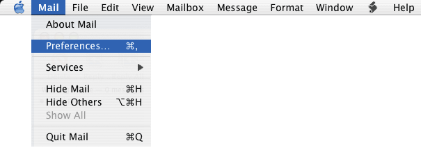 Open mail, then Preferences