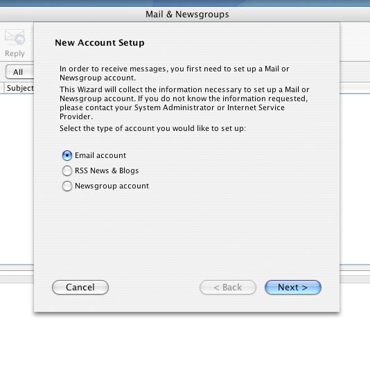 Select Email Account