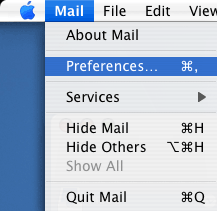Select Mail, then Preferences