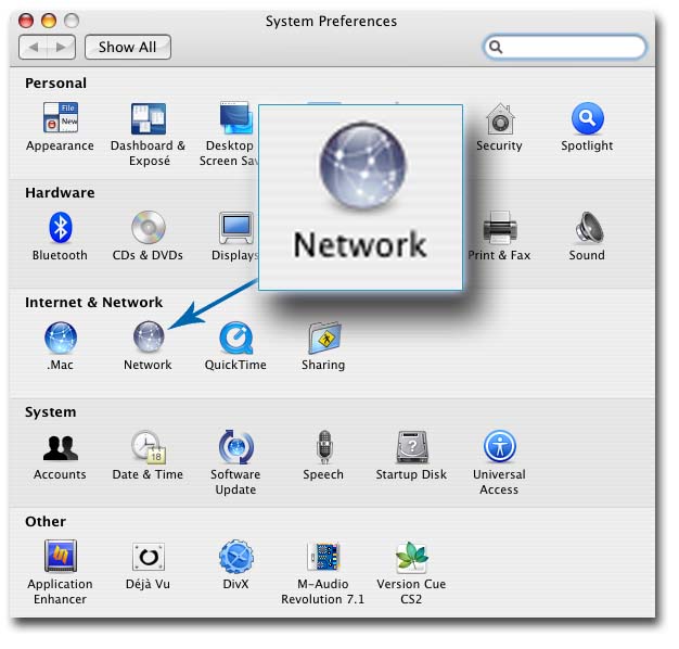 System Preferences, then Network. System Preferences, then Network.