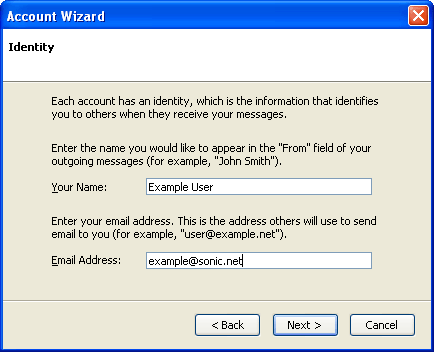 Provide name and email address