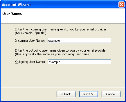 Provide your user name