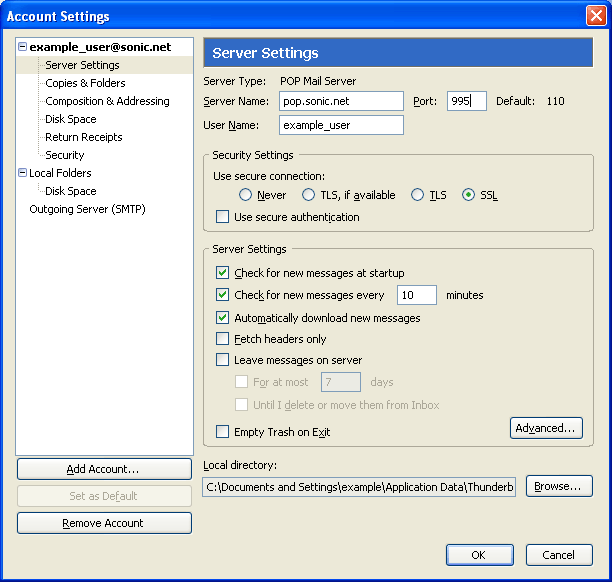 Server Settings