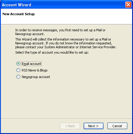 Select Email Account