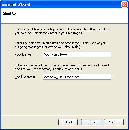 Provide name and email address