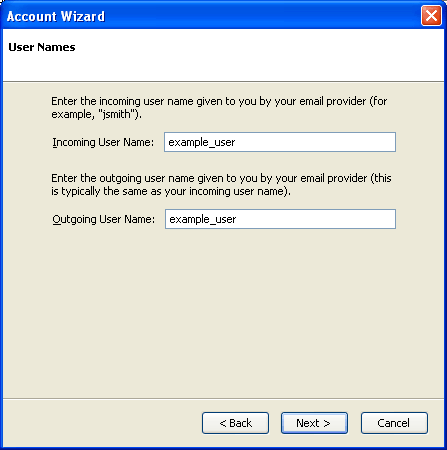 Provide your user name