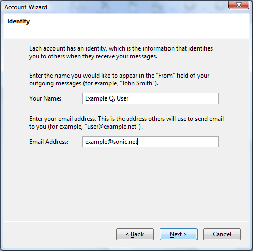 Provide name and email address