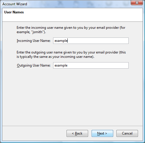 Provide your user name
