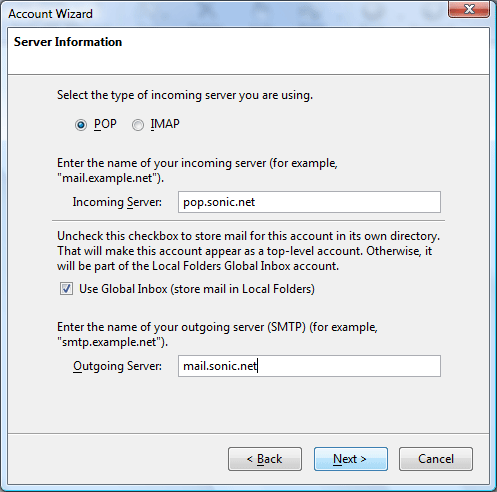 Provide server settings