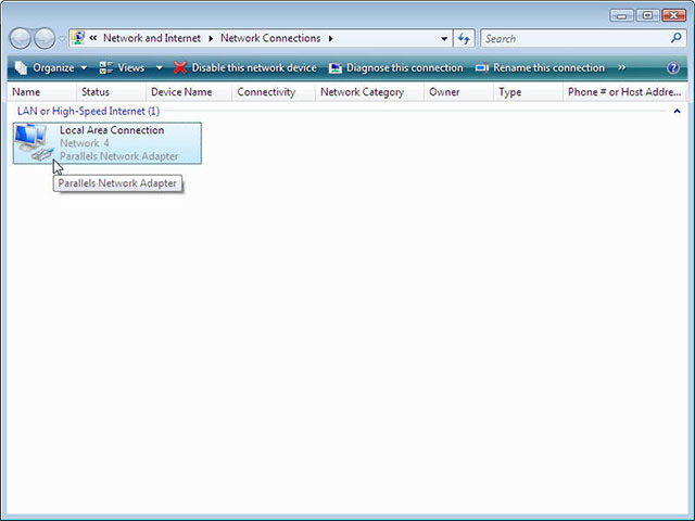 Double click on Local Area Connection