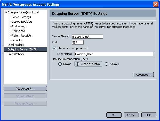 Outgoing Server