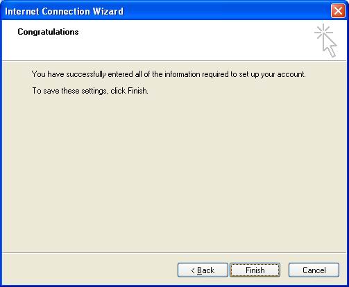 Click Finish to continue