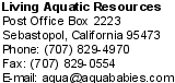 Living Aquatic Resources, Sebastopol, California.