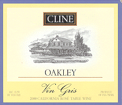 Oakley 2000 Vin Gris wine label