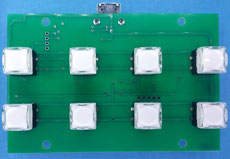 USB 8BUTTON 8 LIGHTS PCB