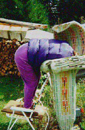 Diane being swallowed by her flower fountain