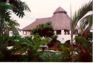 Villa surrounded by tropical gardens