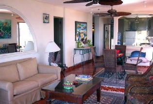 Living room looking towards kitchen.