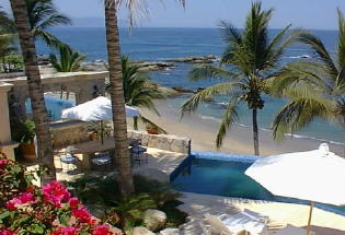 On the beach overlooking Banderas Bay.