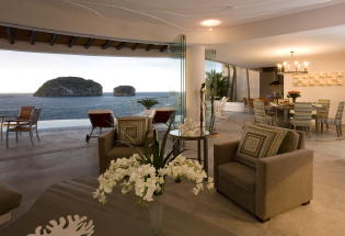 View of Los Arcos fro living and dining area.