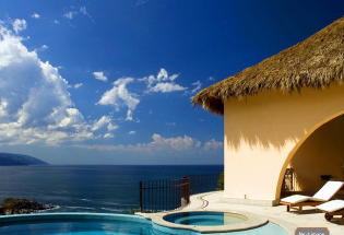 Pool terrace with view of Bay.