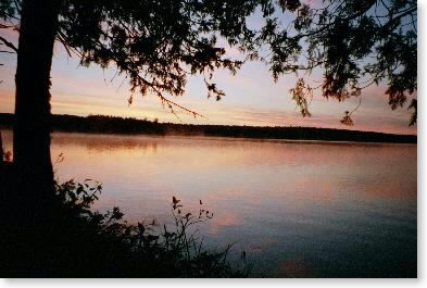 Sunrise over pond the next morning