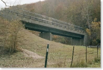 Trail bridge across Mass Pike