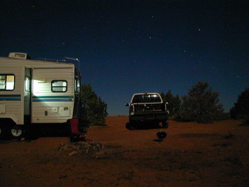 Campsite in the moonlight