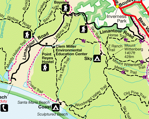 Map showing Coast Camp and Mt. Wittenburg