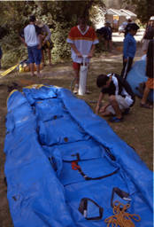 Inflating the rafts