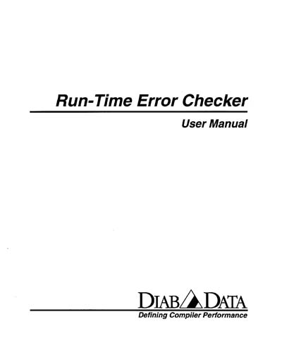 Wind River (Diab Data) Run-Time Error Checker User Manual