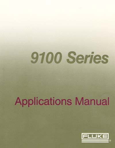 Fluke 9100A/9105A Applications Manual