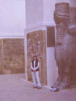 picture of margueritte in an archaeology exhibit from a
				thousand years b.c.