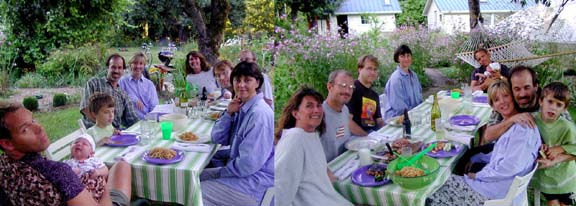 Picnic table dinner